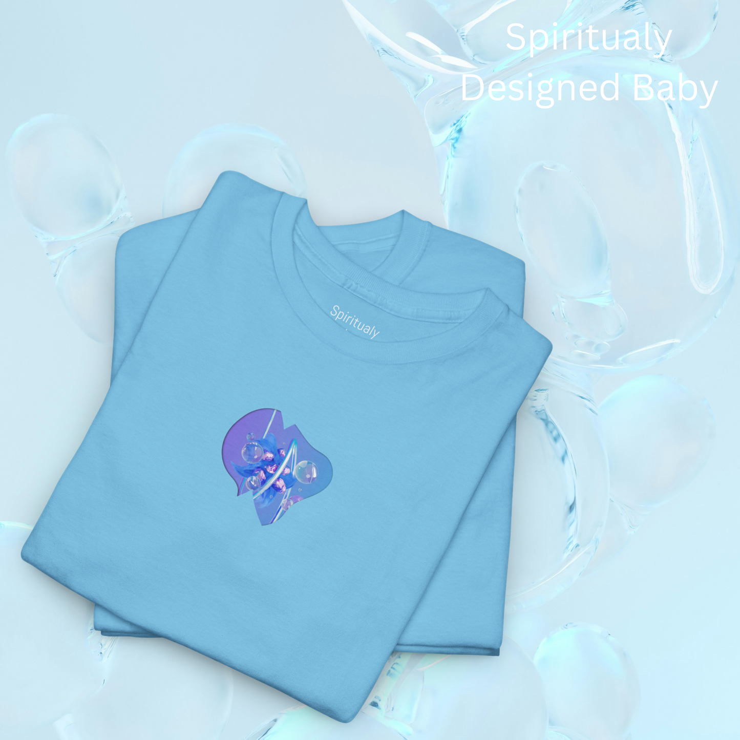 spiritually designed shirt - blue pastel minimalist vibes