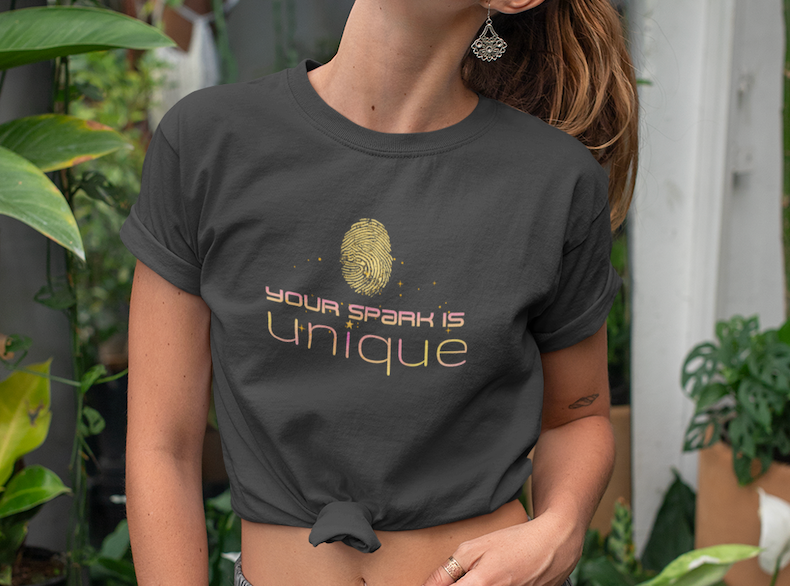 High Vibrational T-shirt | Starseed finger-print graphic | spiritual to wear