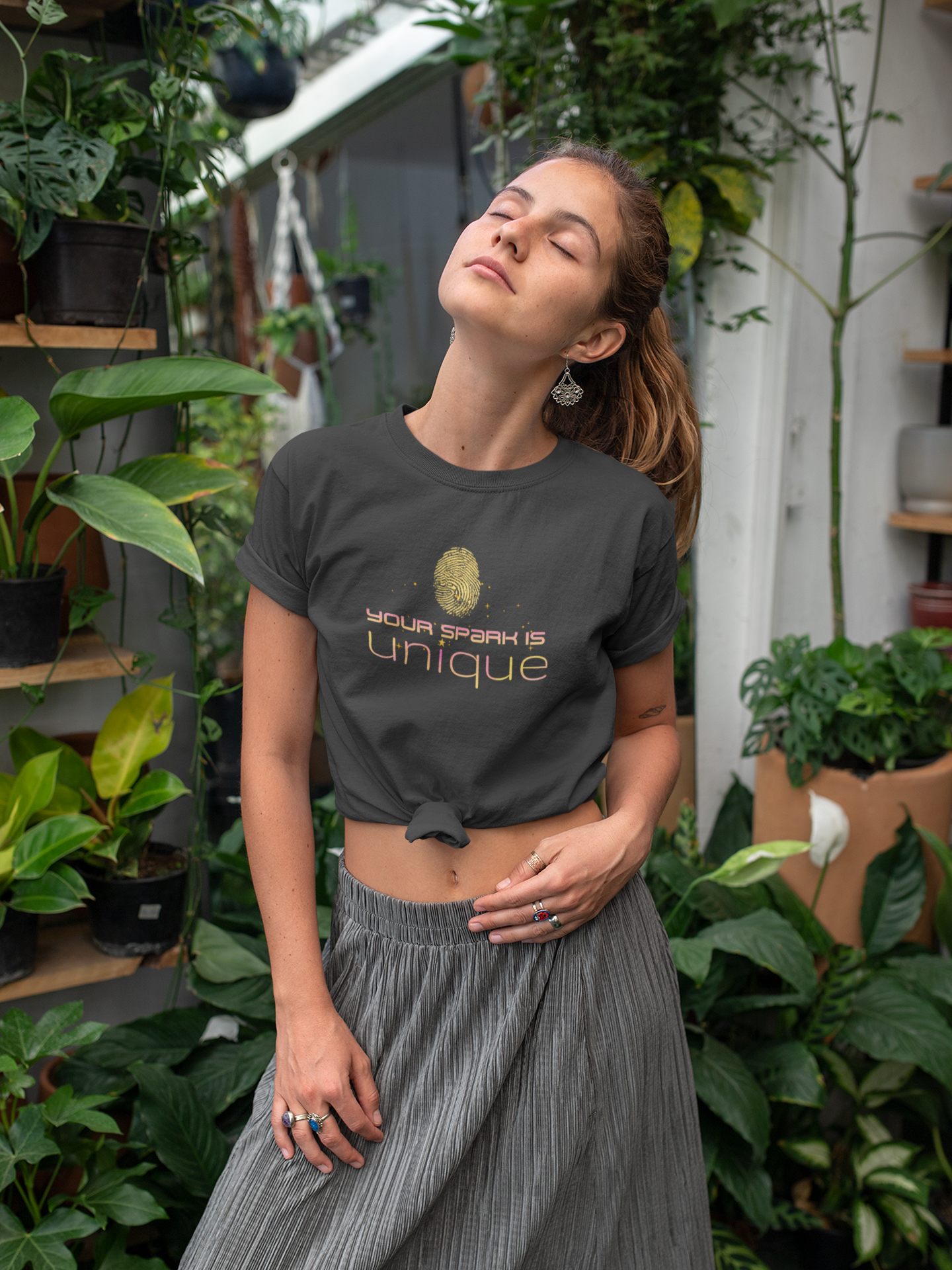 High Vibrational T-shirt | Starseed finger-print graphic | spiritual to wear