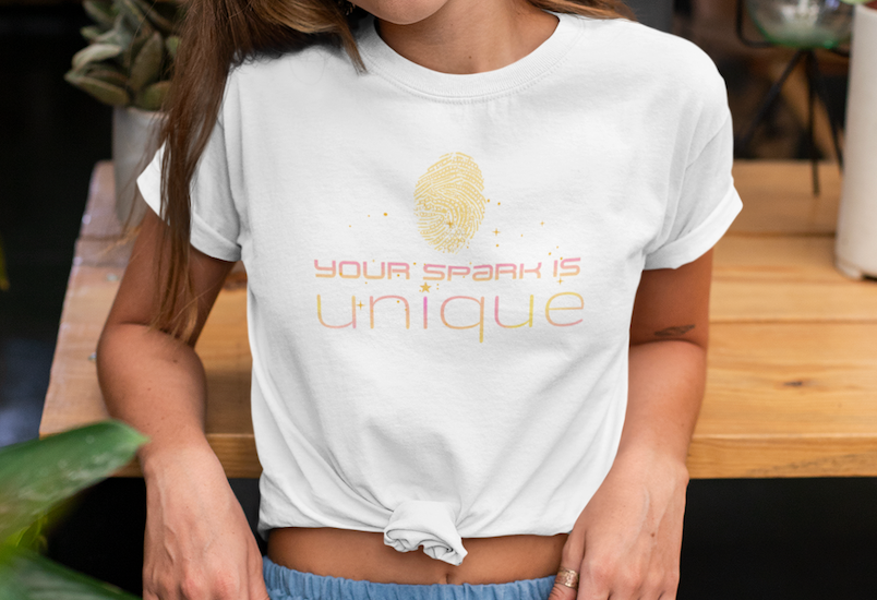 High Vibrational T-shirt | Starseed finger-print graphic | spiritual to wear