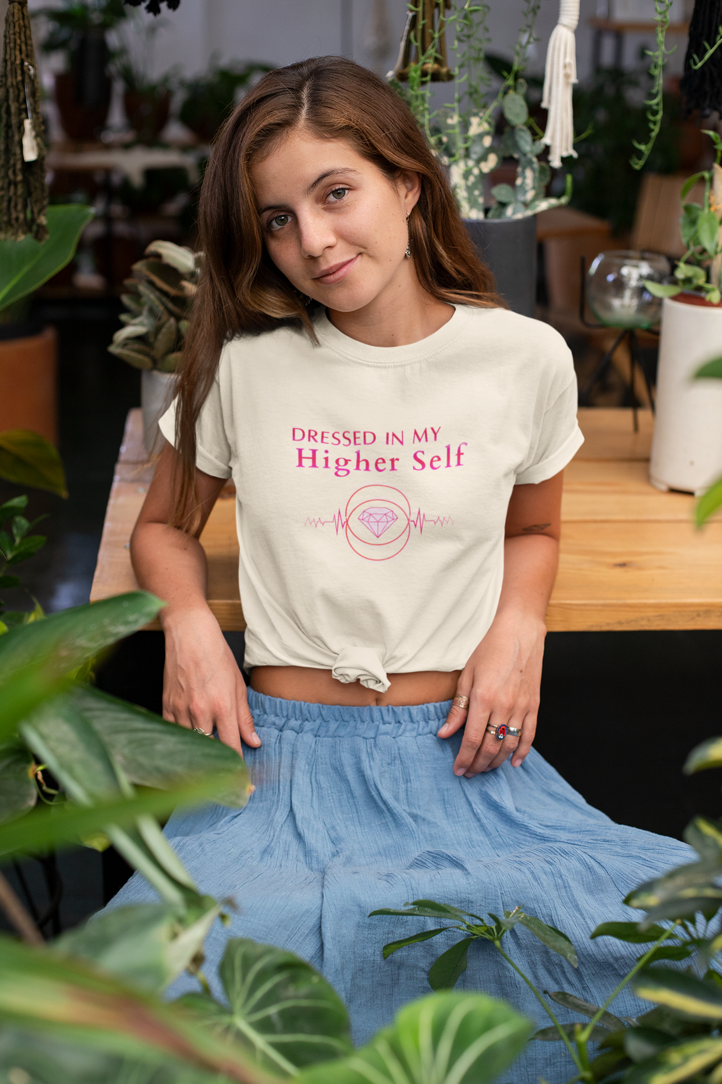 Dressed In My Higher Self tee | Spiritual Diamond Heart T-Shirt
