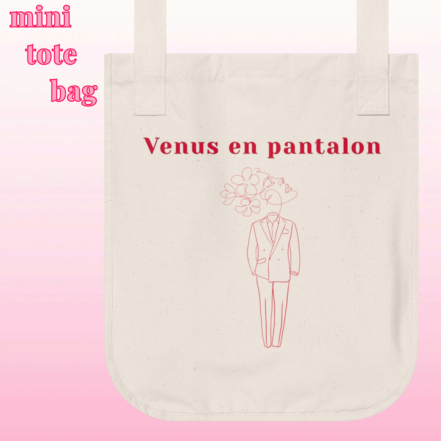 French tote Bag | Art Line Graphic | organic cotton