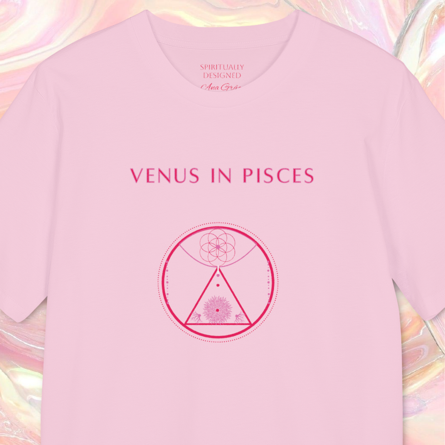 Pink Astrology t-shirt | Pisces zodiac sign | Sustainable textile