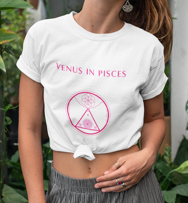 Pink Astrology t-shirt | Pisces zodiac sign | Sustainable textile