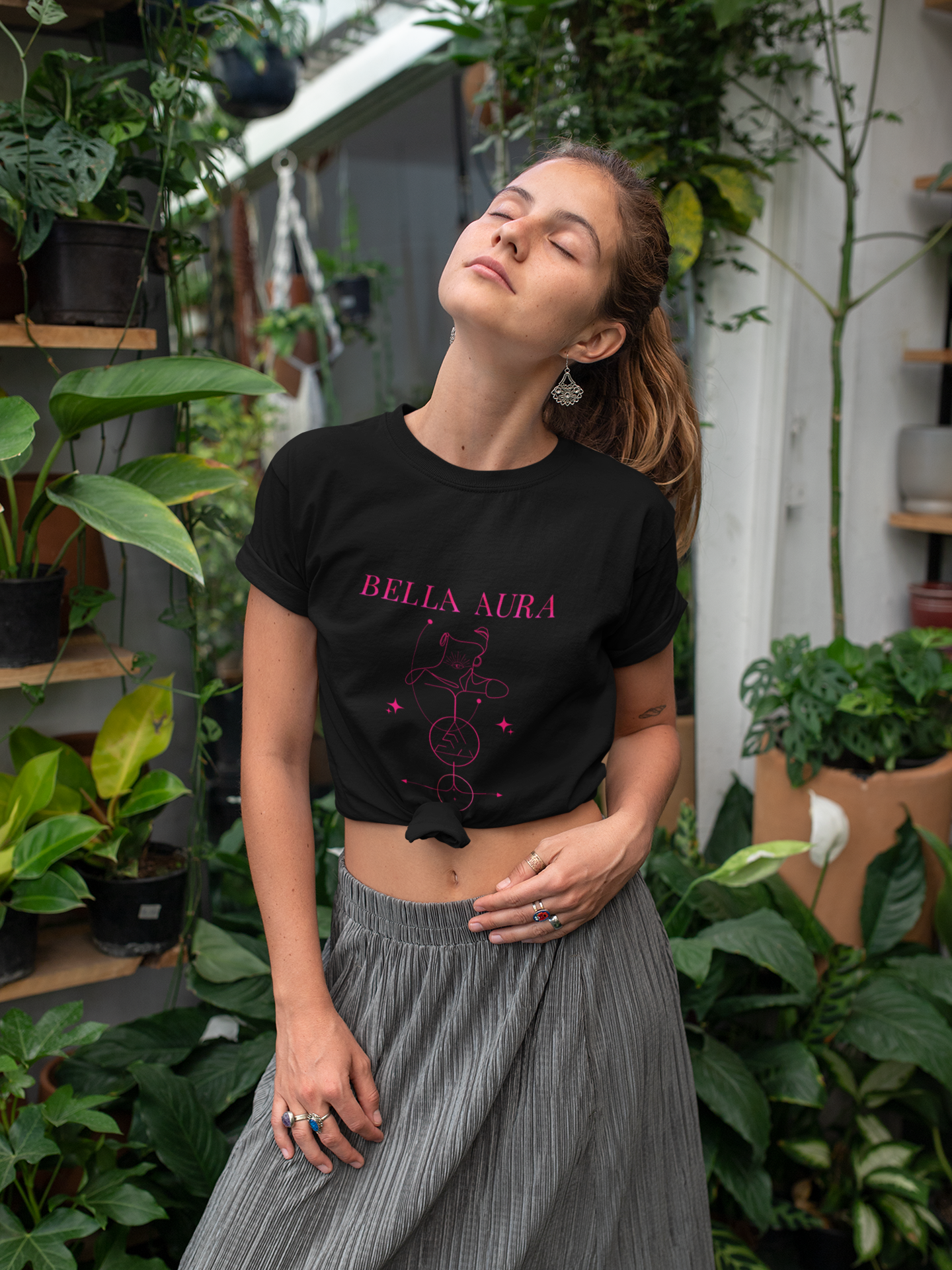 Bella Aura tee | Minimal celestial line art, High vibrational t-shirt