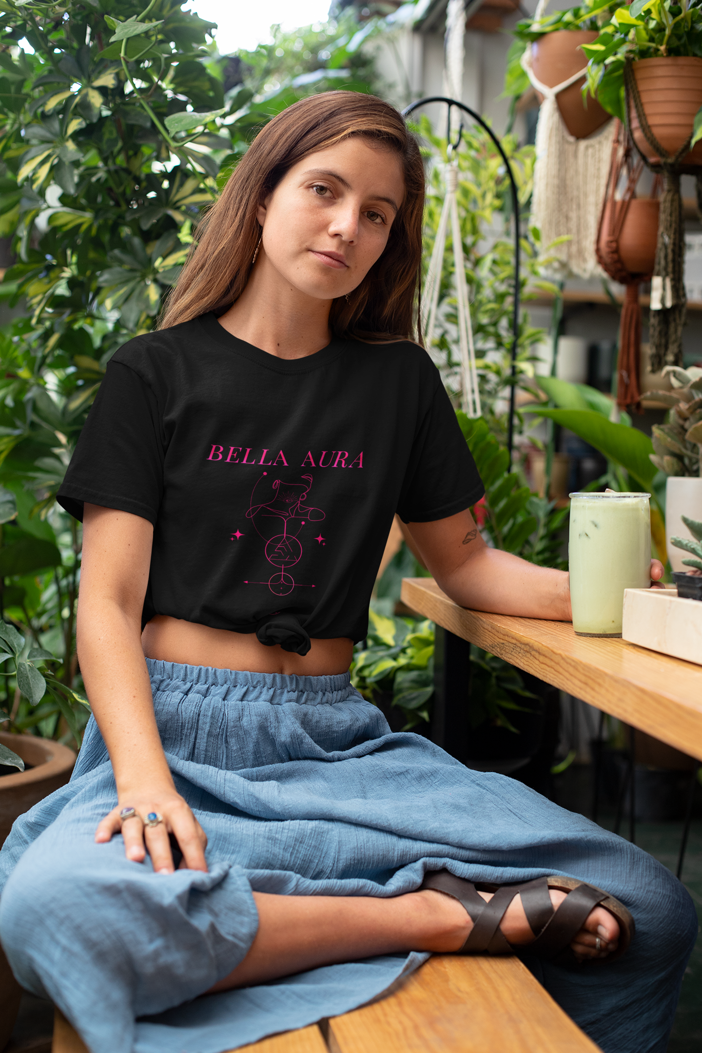 Bella Aura tee | Minimal celestial line art, High vibrational t-shirt