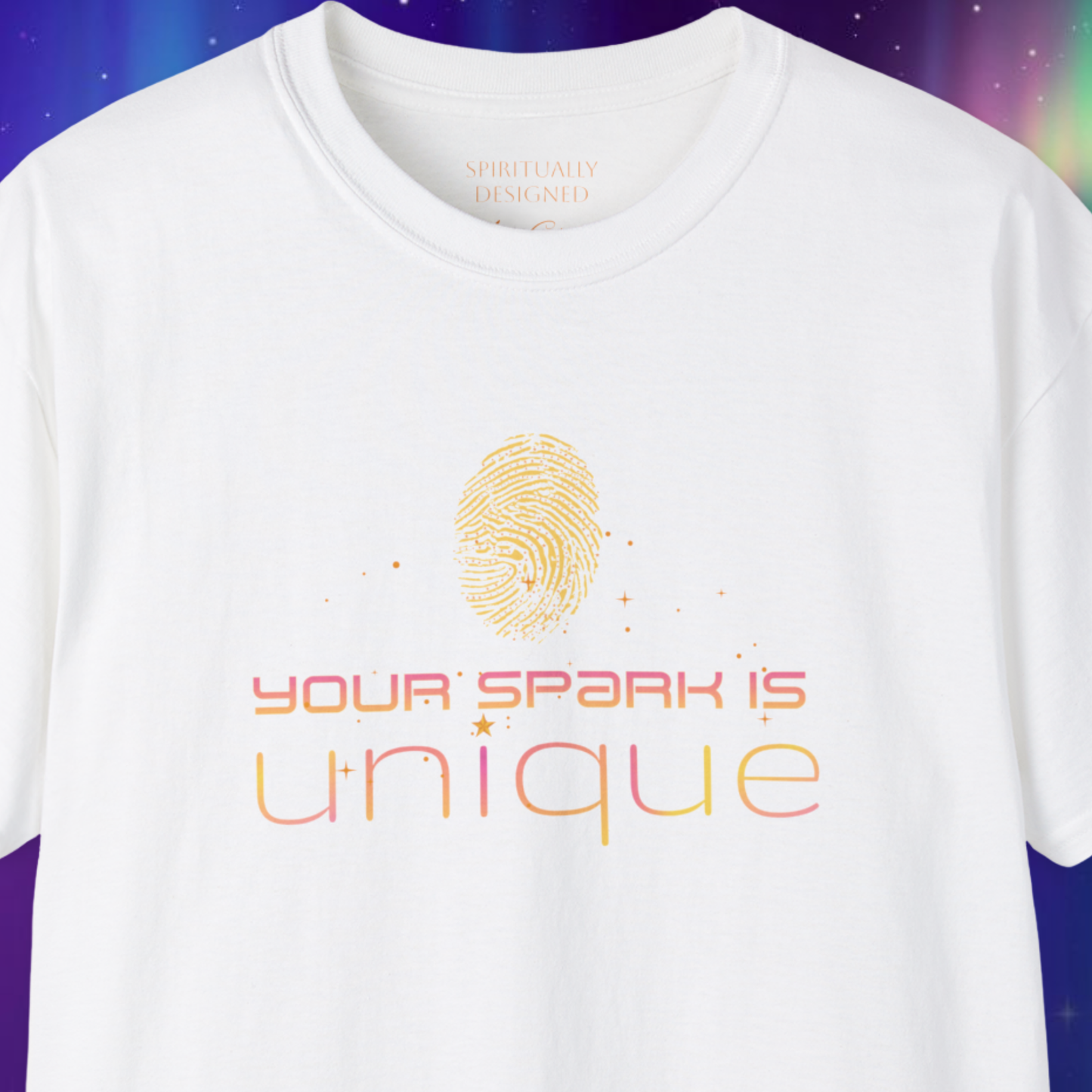High Vibrational T-shirt | Starseed finger-print graphic | spiritual to wear